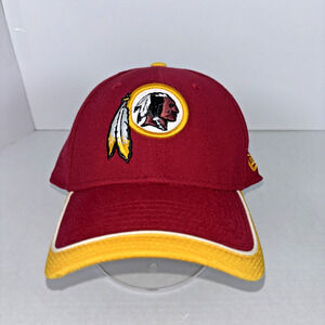 New Era NFL Washington Redskins Football Hat Cap Red Yellow White Mens Sz L/XL